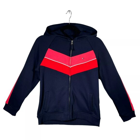 Tommy Hilfiger Other - Tommy Hilfiger Youth Girl's Full Zip French Terry Sweater Sz L (14-16) Navy/Pink